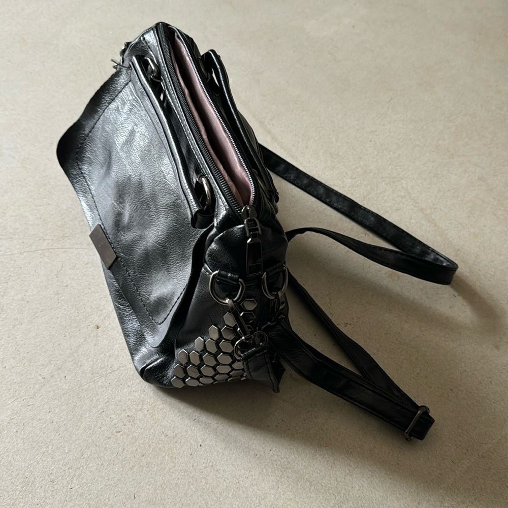 Black studded purse